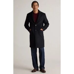 Quince Men Italian Wool Overcoat Black Medium